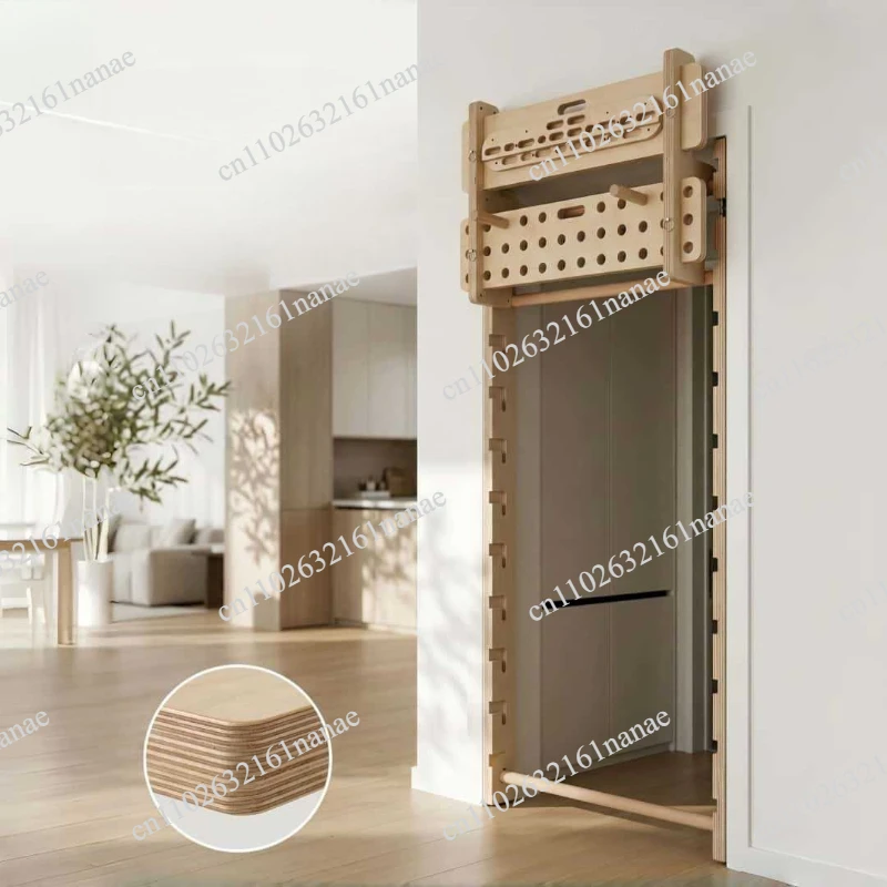 Home Use Multi-Functional Door Frame Fitness Frame Rock Climbing Finger Strength Board Pull-Up Real Wood Single Bar Strength