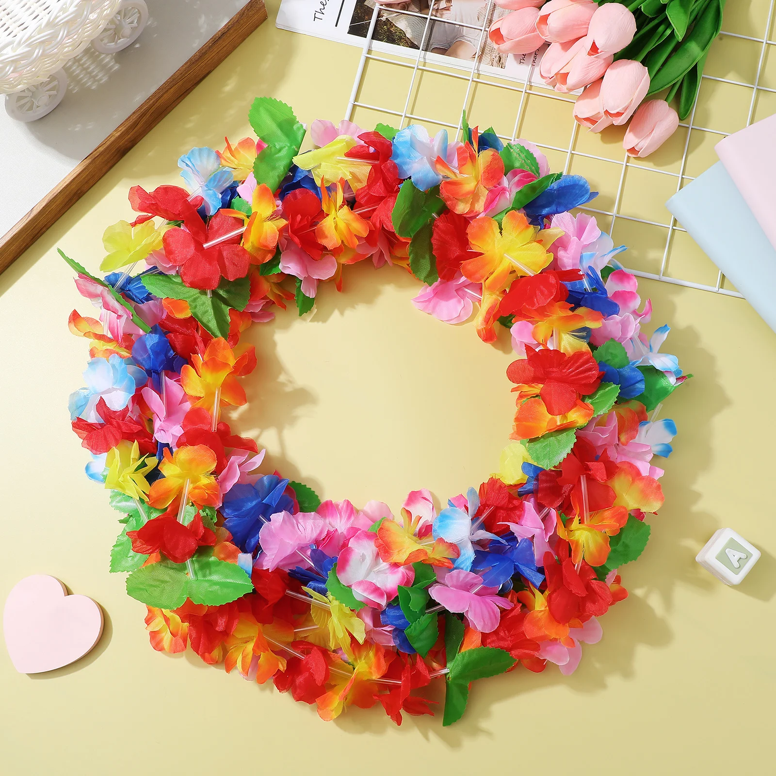 

18 Pcs Garland Set Artificial Flower Necklace Hawaii Lei Decorate Hawaiian Garlands Beach Party Decorations Jewelry Banquet