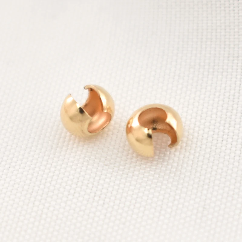 100% 14K Goldfilled Endperlen Gold-Crimp-Cover Schmuckherstellung Handgemachtes DIY-Zubehör Gold-Schmuckzubehör Rocailles – Detail 12