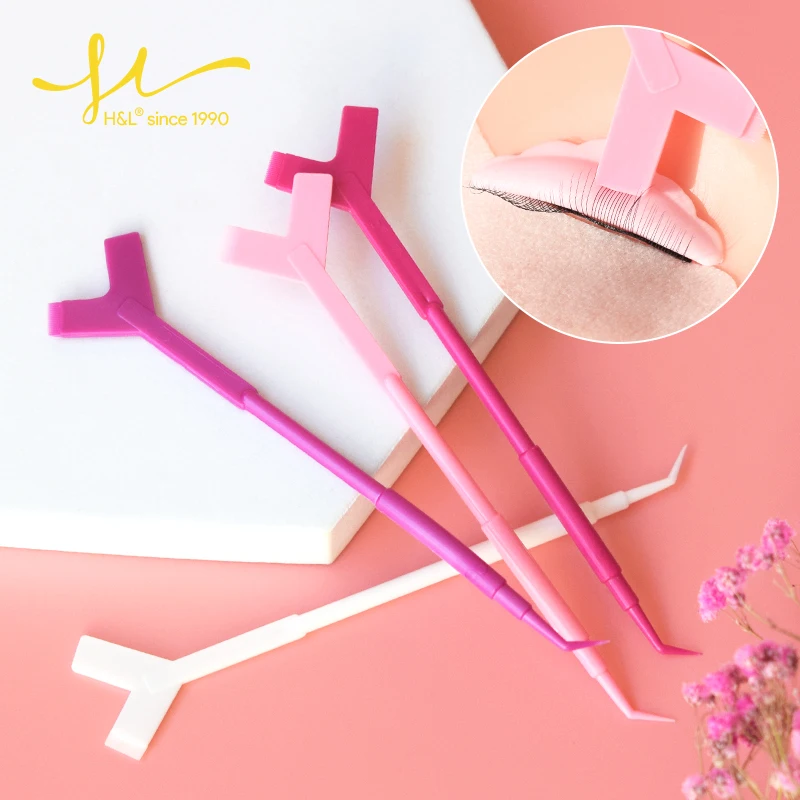 

H&L SINCE 1990 10Pcs Y Shape Comb Brush Lash Lifting Curler Applicator Supplies Plastic Eyelash Perming Stick Tool Lashes