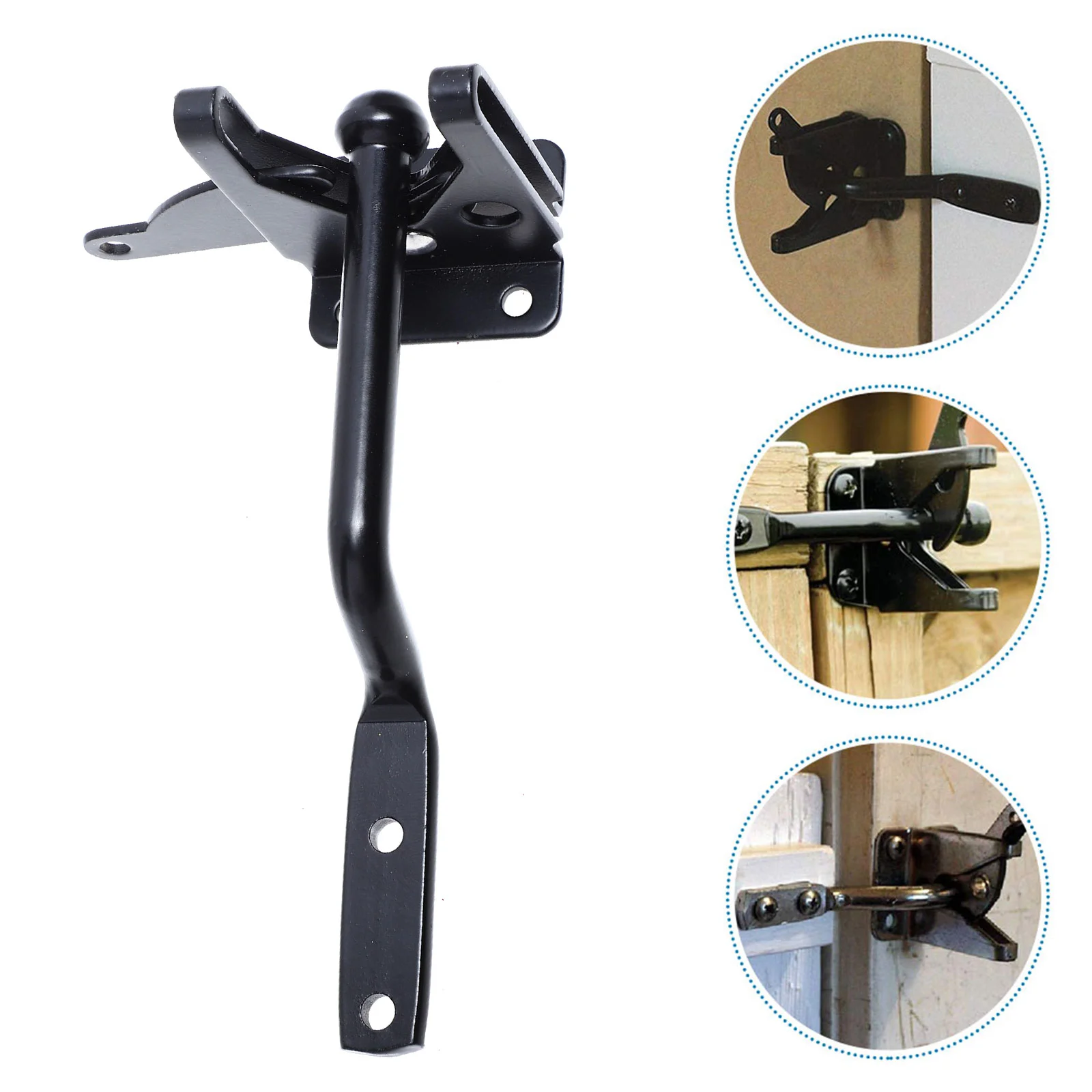 Fence Latch Automatic Gravity Lever Post Mount Door Locks Leverage Galvanized Wood Gate Latches for Metal Bolt Carbon Steel