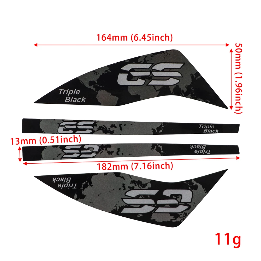 Motorcycle Triple Black Sticker Hand Guard Decal For R1200 R1250GS Adventure F650/750/850GS Waterproof