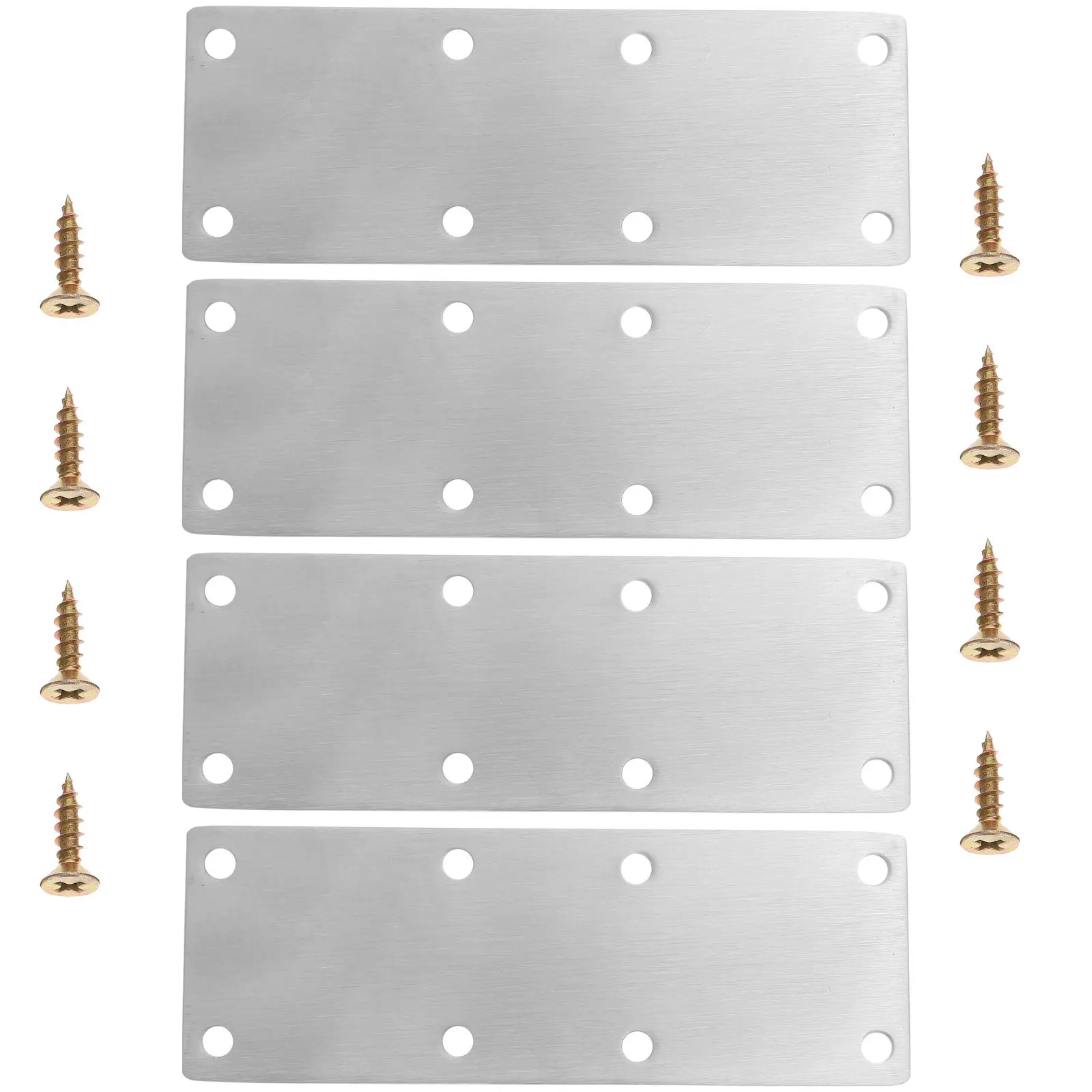 4Pcs Heavy Duty Flat Straight Bracket Connector Plates for Wood Beams Shelves Windows Screens Beds Chairs Rustproof Mending