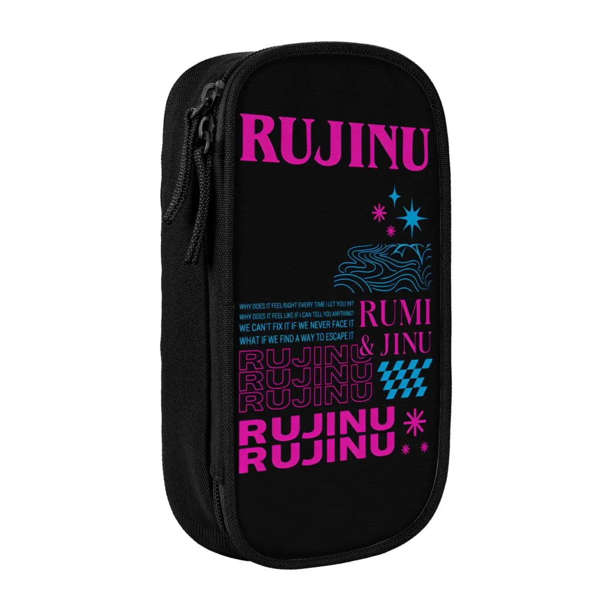 Kpop شيطان الصيادين الرسوم المتحركة مقلمة Huntrix Saja Boys طبقة مزدوجة صندوق القلم خمر كلية مدرسة مقلمة لوازم #6