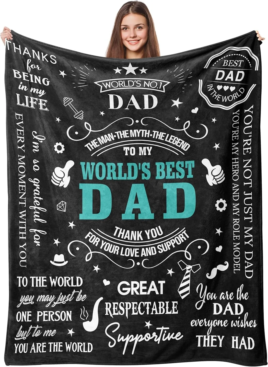 1PC Gift To Dad Thin Blankets for Father's day Anniversary Birthday Mother's Day for Mom Wife Uncle Grandma Abuela Soft Throw
