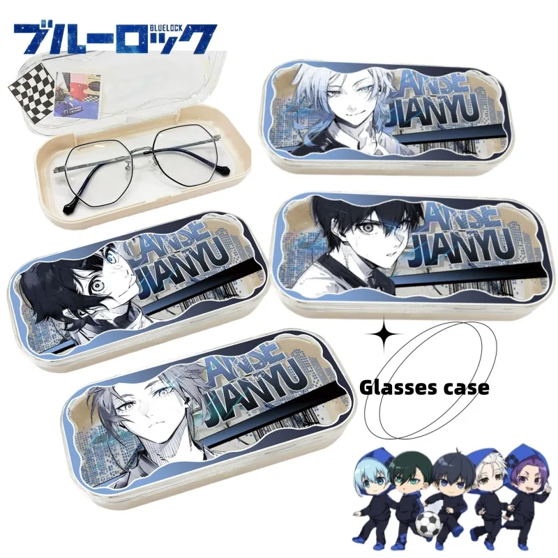 New Blue Lock Yoichi Isagi Meguru Seishiro Nagi Anime Cartoon Cool Glasses Case Creative Personality Large Capacity Storage Box