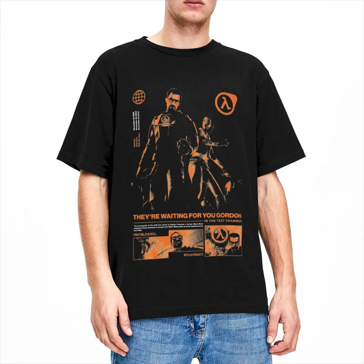 Oversized T-Shirt Videogames HALFS LIFES V4 Cotton T-Shirts Trending Tee Shirt for Men Summer Y2K Retro Loose Short Sleeve Tops