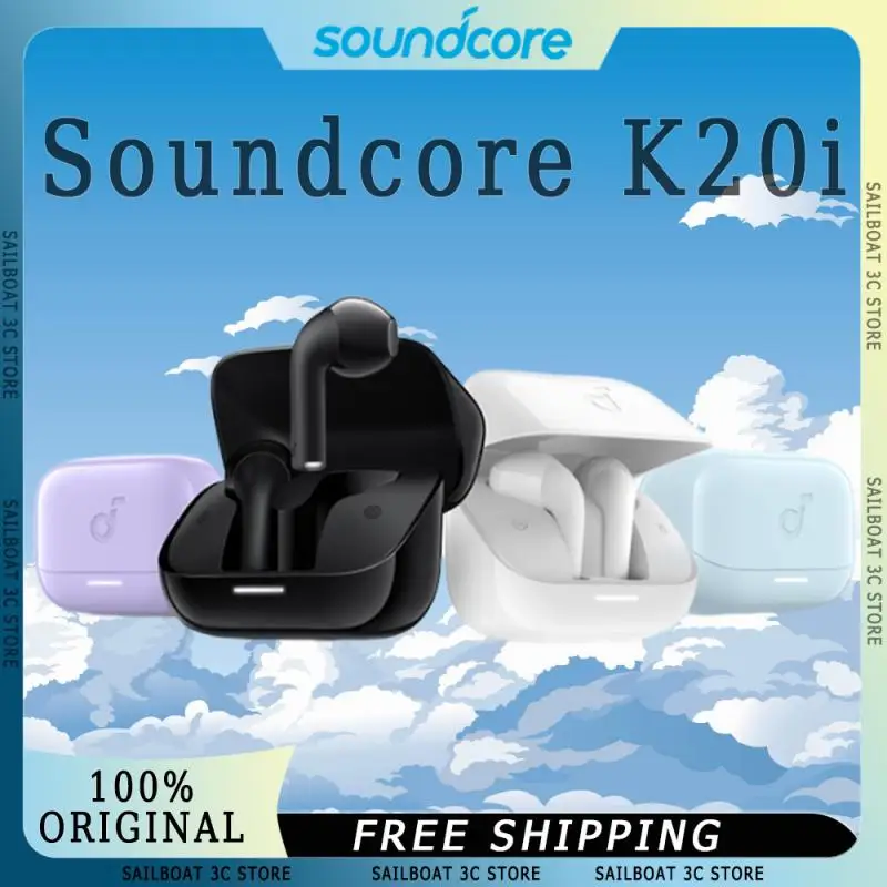 Soundcore K20i Semi-in-Ear Bluetooth Earphone AI Noise Reduction Low Latency Long Endurance Custom IPX5 Waterproof Headphones