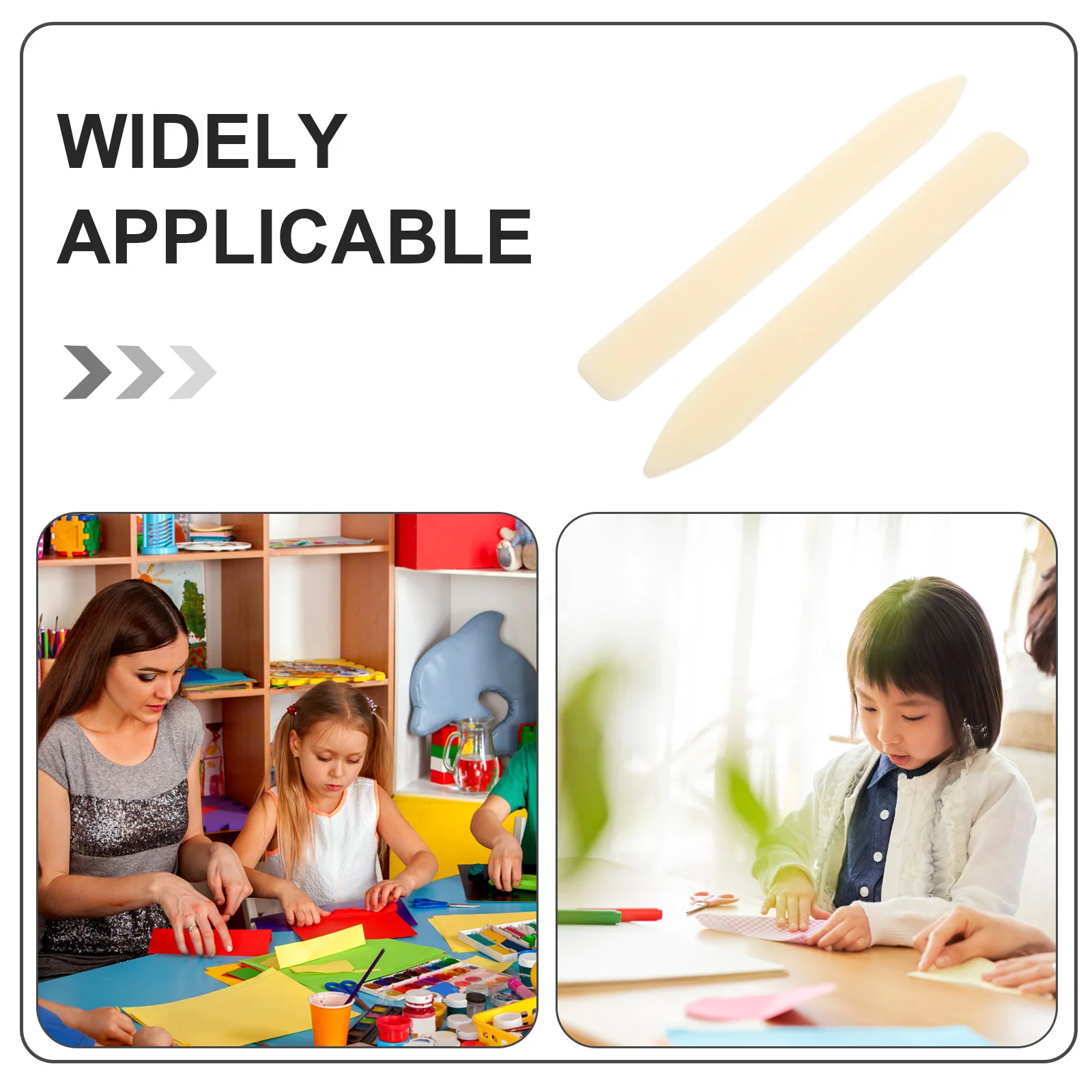 8pcs Imitation Beef Bone Scraper Card Making Kit Plastic Bookbinding Bone Folder Papercraft Leatherwork Scoring Board