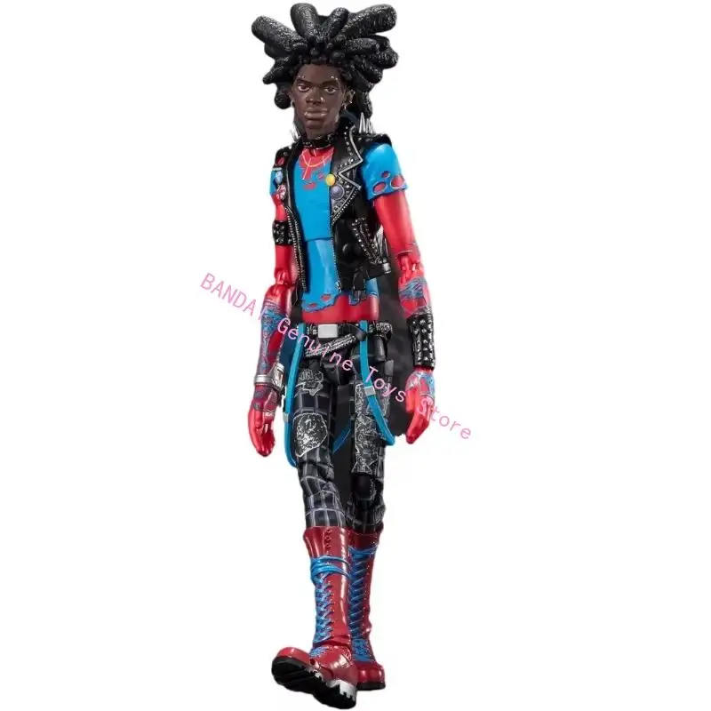 Em estoque original bandai shf spider-punk homem-aranha através do universo figura de ação animação brinquedo presente modelo coletor hobby