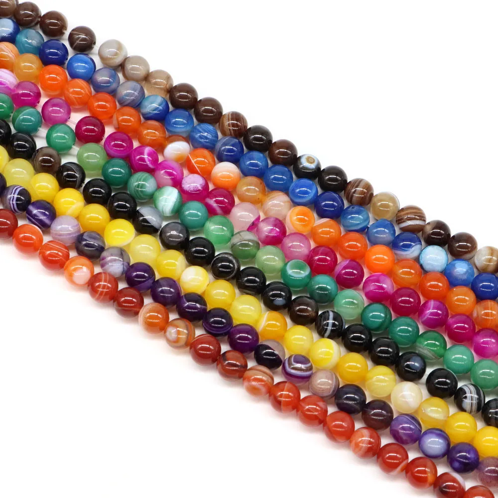 4/6/8/10mm Stripe Agate Stone Natural Reiki Healing Crystal Round Loose Spacer Gemstone for Jewelry Making DIY Handicrafts Gifts - Image 5