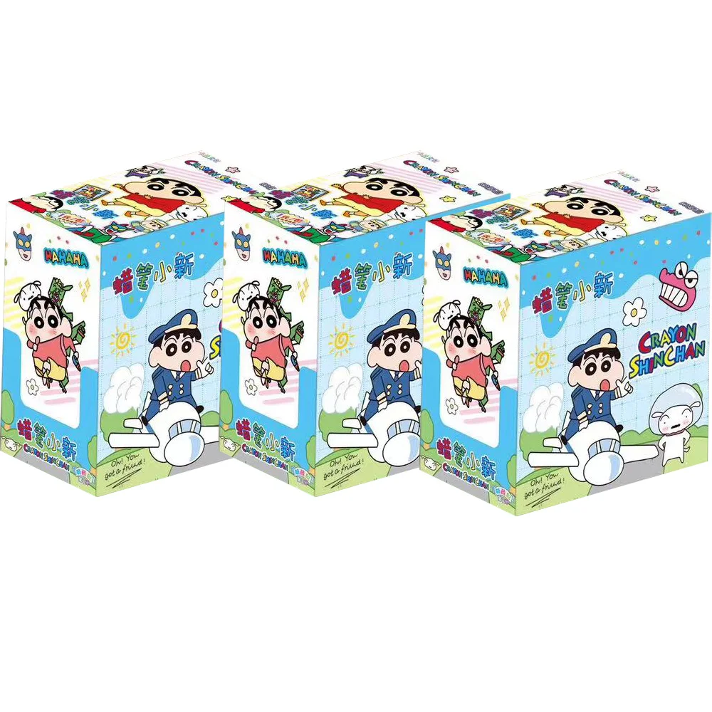 Shin-Chan Anime Classic Collection Cartões para crianças, desenhos animados, cartão de aniversário, presentes de brinquedo, lápis de cera, 2024