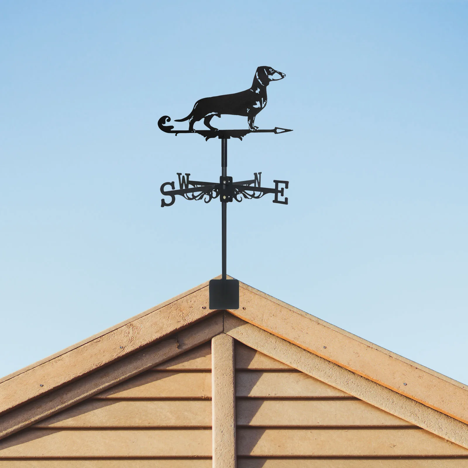 New Metal Animal Dachshund Weather Vane Standing Decor Roof WeatherVane Garden Yard Decoration For Shed Home Fence Post