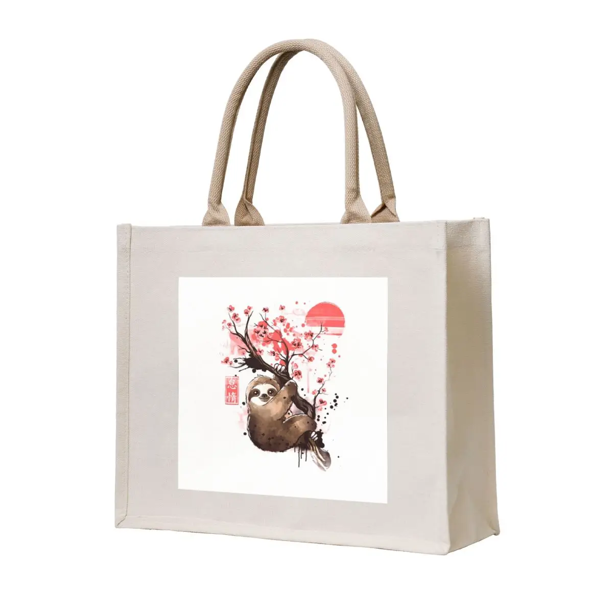 

Sakura sloth japanese art Tote Bag large tote bag Cloth bag hand ladies