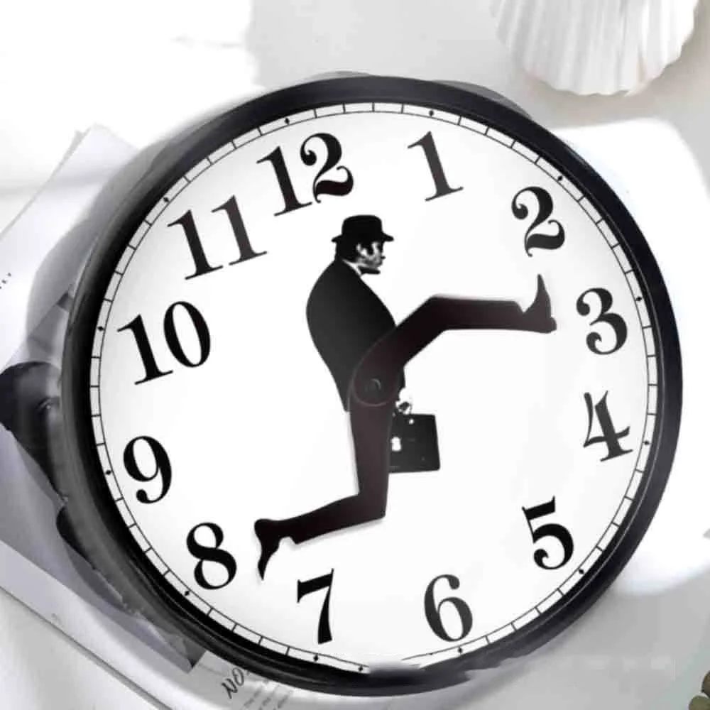 British Comedy Inspired Creative Clock Comedian Home Decor Novelty Wall Watch Funny Walking Silent Mute Clock