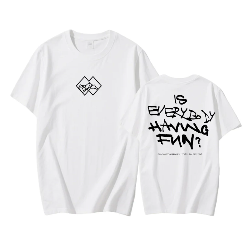John Summit 2025 New SummerT-shirt 100%Cotton Hip Hop Tshirts Sleeve Male Printing Punk T Shirt Gothic Streetwear O-neck Tops
