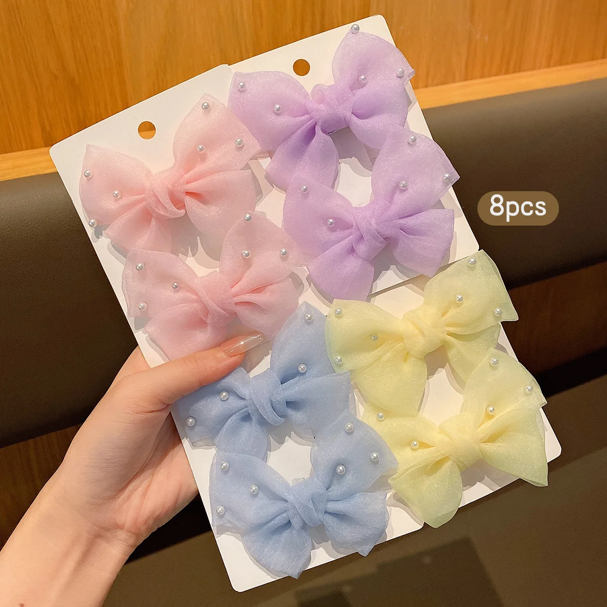 8 Sweet Wind Bow Hair Clips Korean Edition Suitable for Daily Use Hair Accessories