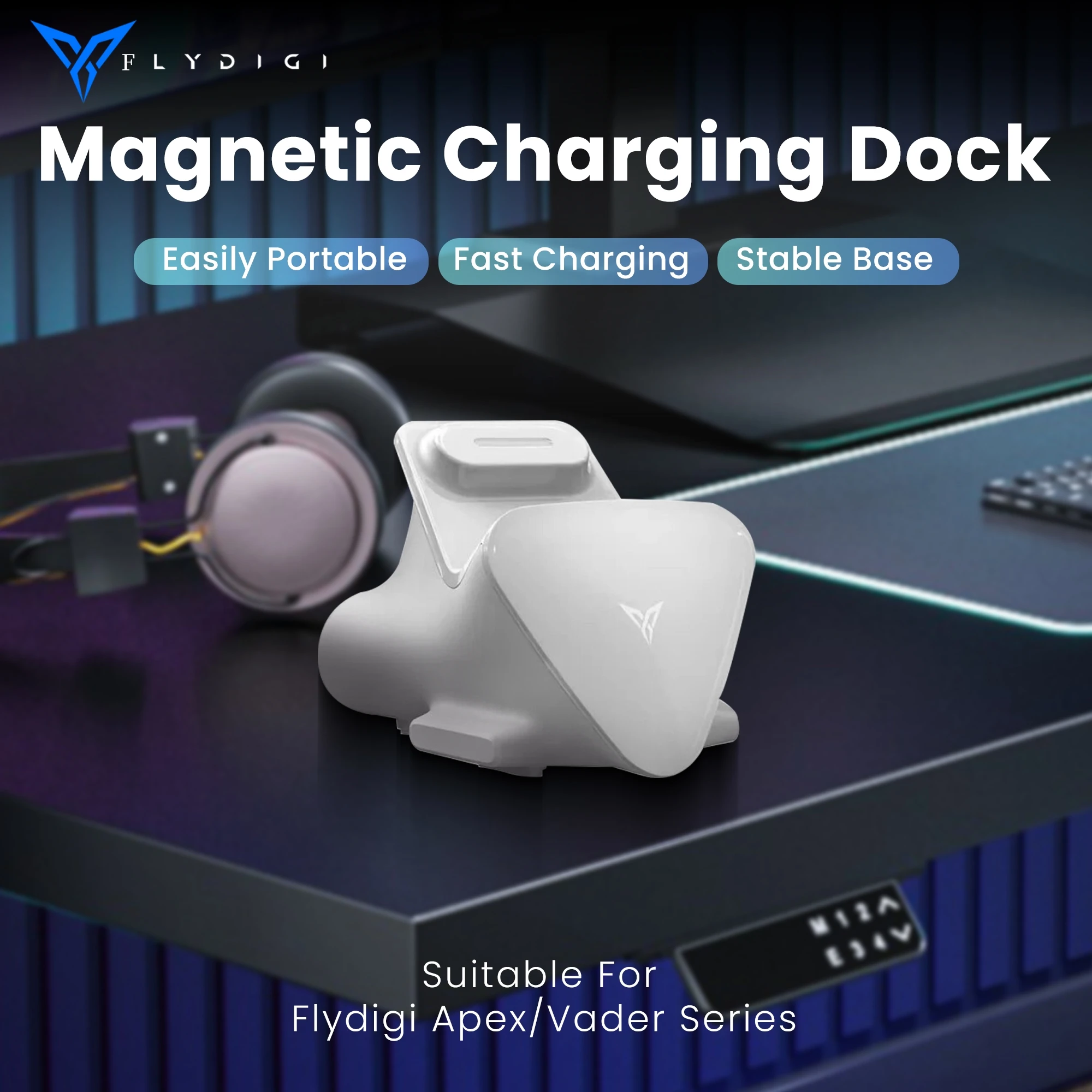 

Оригинальная магнитная зарядная док-станция Flydigi для Apex 4/Vader 4 Pro Series, белое зарядное устройство, беспроводной игровой контроллер, адаптер питания