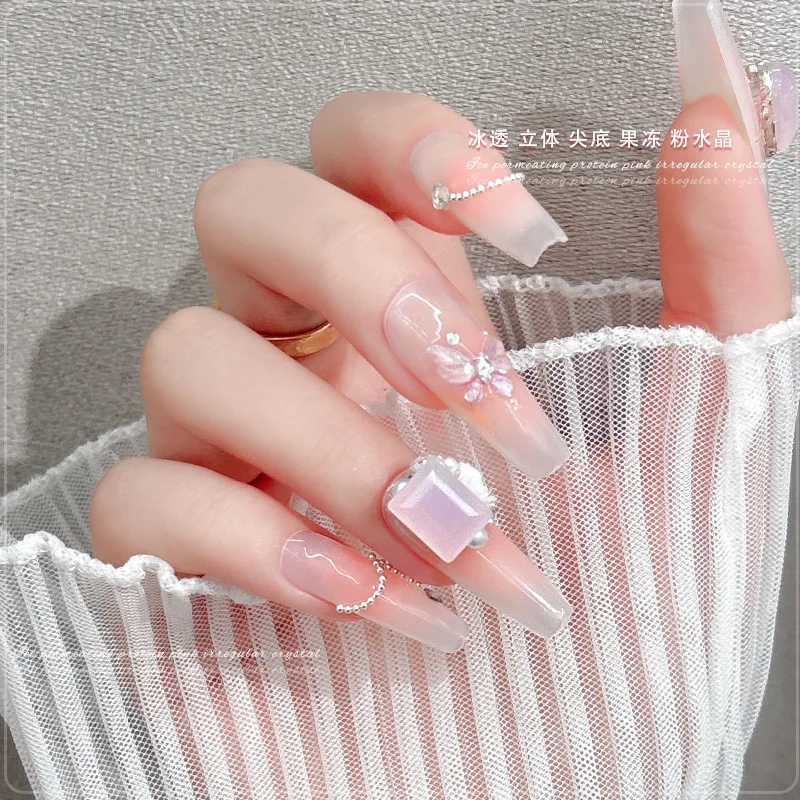 Pink Protein Rhinestone Crafts Crystal Stone Pointback Nail Art Decor Rhinestone Glass Jelly Clear Crystal10PCS