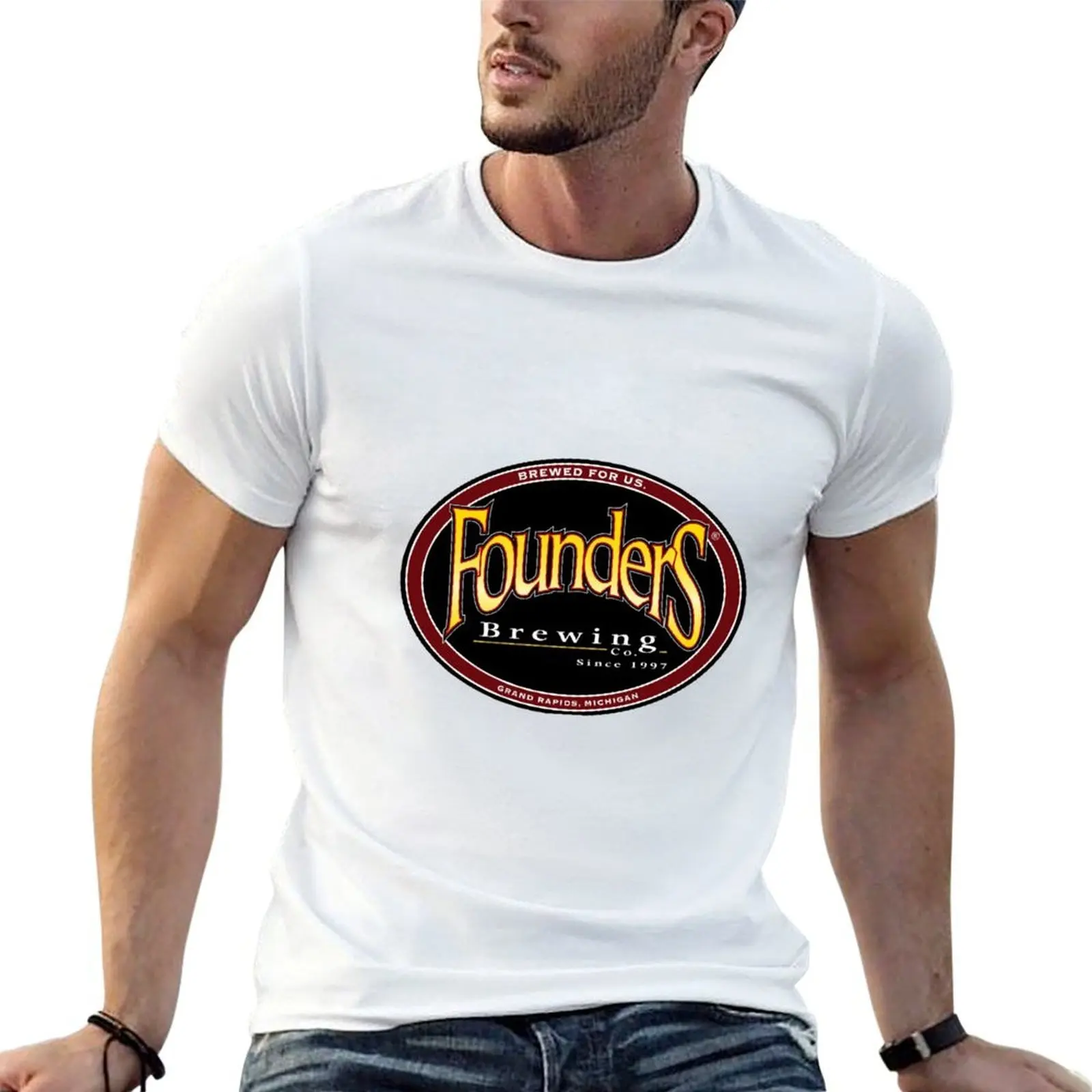 

Founders Brewing Co logo T-Shirt cotton t shirt pack man t shirts for men T-Shirt