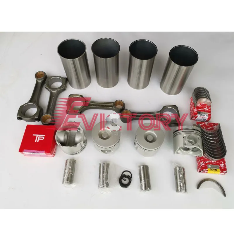 

For Isuzu 4JG1-T 4JG1 4JG1T 4JG1 overhaul rebuild kit piston ring big small bearing full gasket kit + 4pcs connectig rod