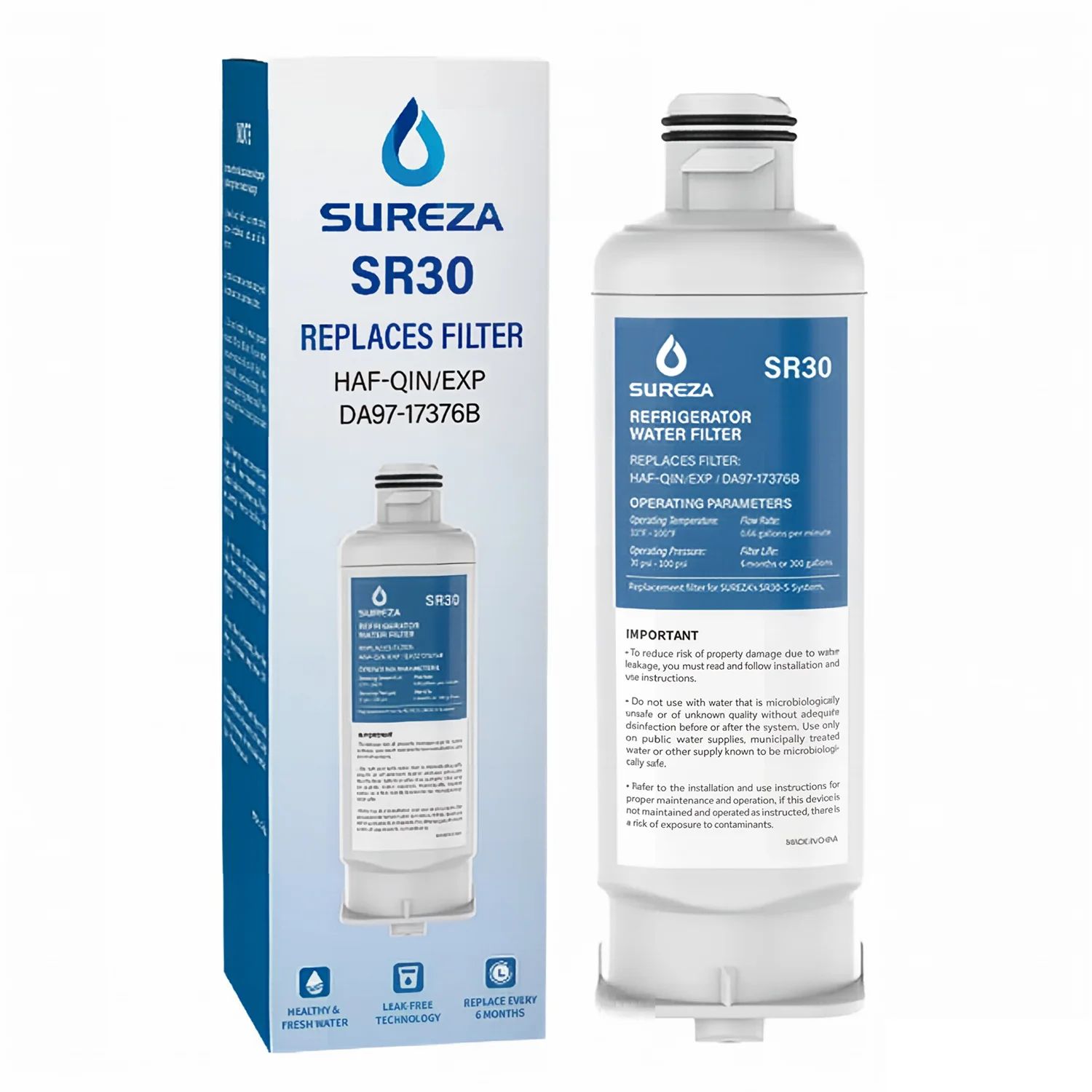 Refrigerator Water Filter for Samsung HAF-QIN/EXP DA97-17376B, Replacement for Samsung Fridge Filter,Compatible with DA97-08006C