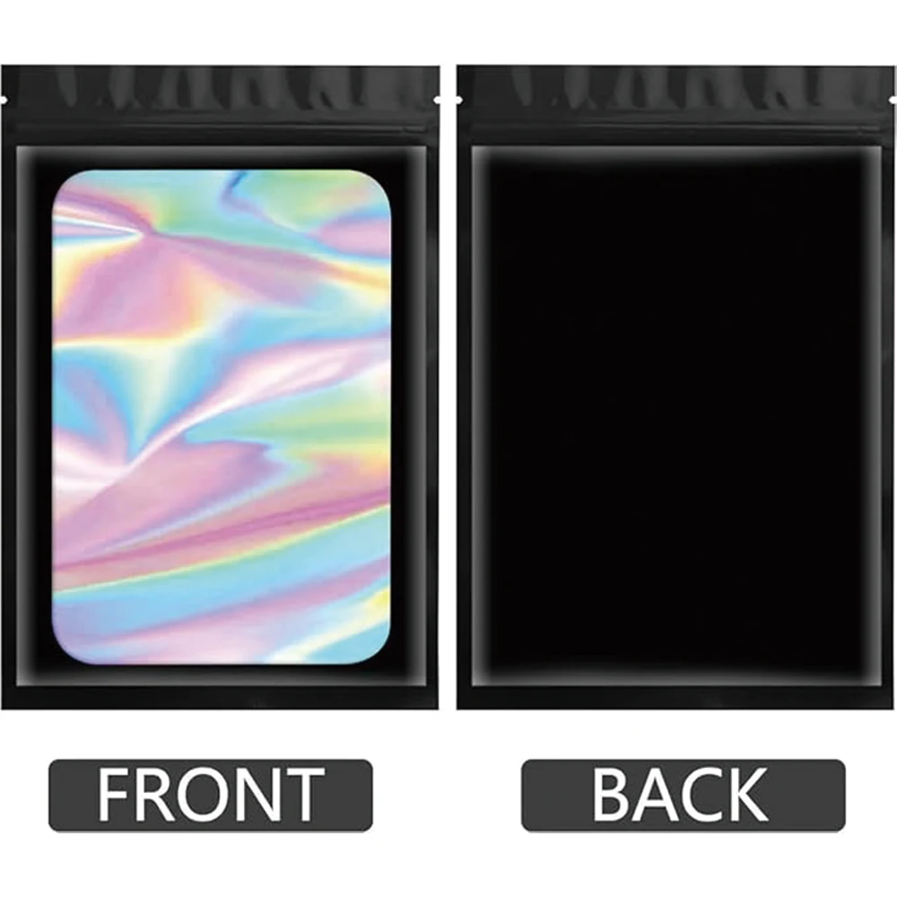 Sacchetti in Mylar con logo personalizzato da 100 pezzi Custodia per imballaggio in plastica richiudibile a prova di odore Custodia per gioielli Custodia per gioielli Borsa con chiusura a zip regalo