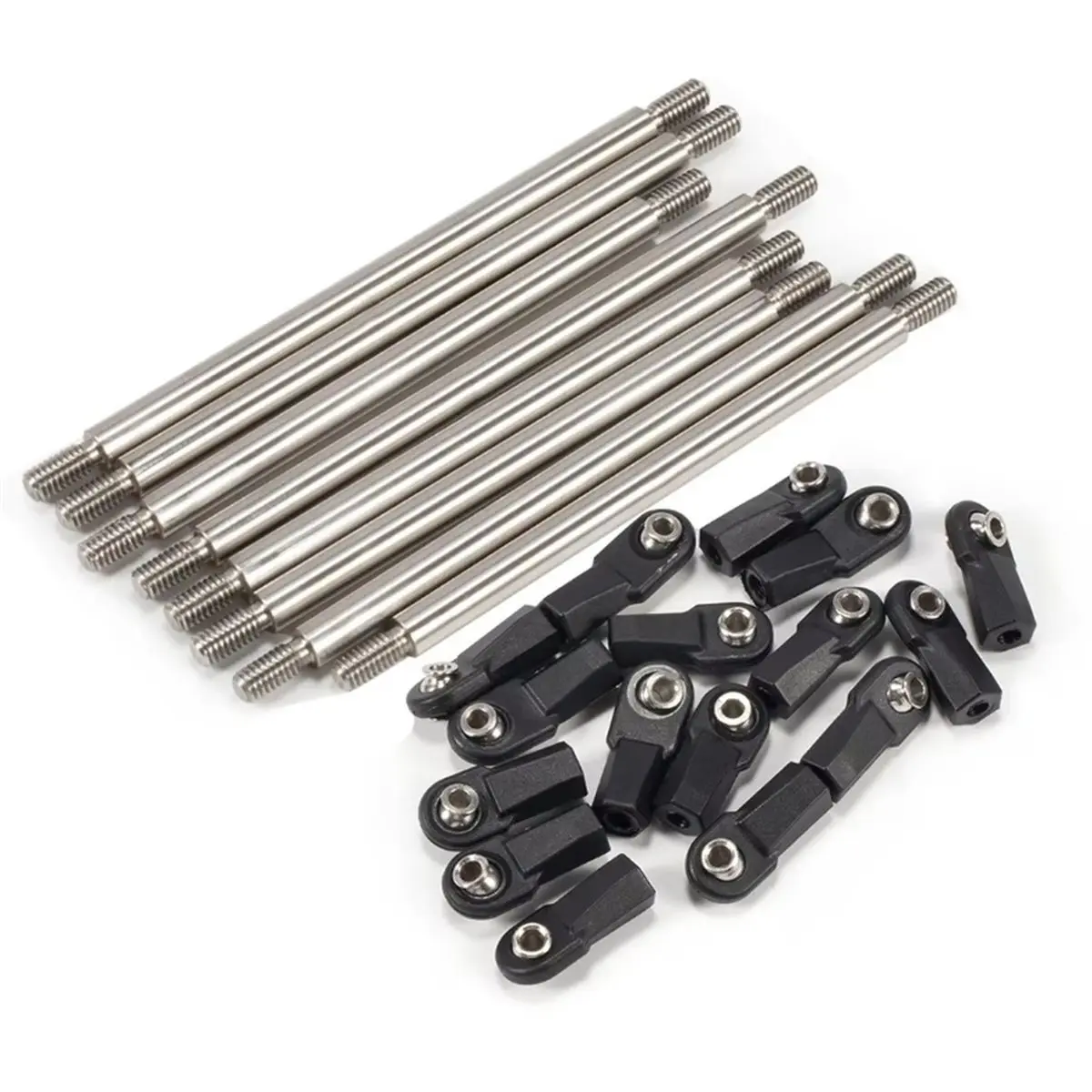 Stainless Steel Chassis Tie Rod 275mm Wheelbase Links Set with Rod Ends for 1/10 RC Crawler 275WB SCX10 D90