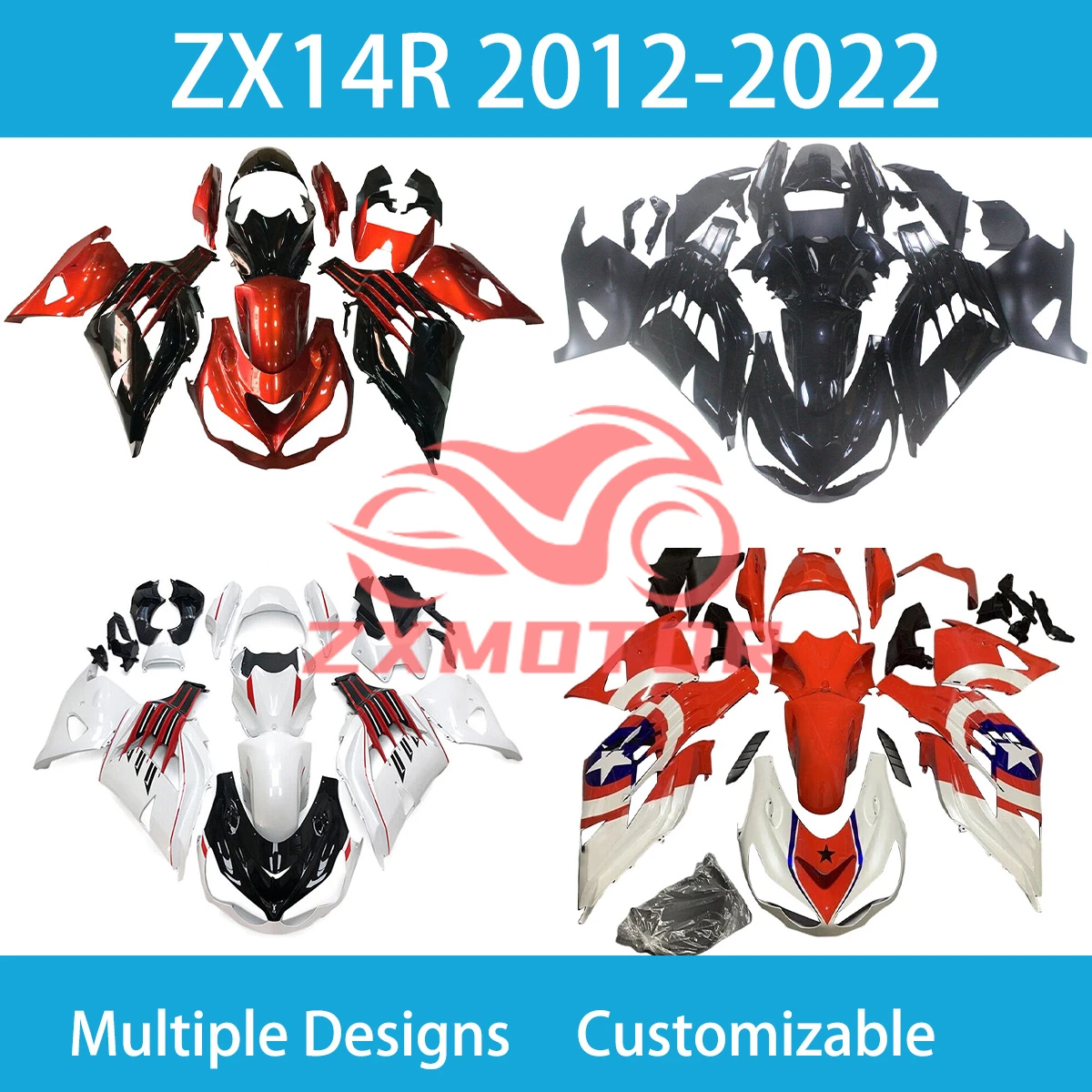 

For KAWASAKI ZX 14R 2012 2013 2014 2015 2016 2017 2018 2019 2020 2021 0222 Motorcycle Fairings ZX14R Bodywork Fairing Kit