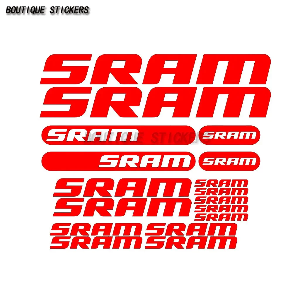 مجموعة رائعة 17 ملصقات SRAM ملصقات فينيل مقاومة للماء ملصقات السيارات والدراجات النارية والدراجات الجبلية