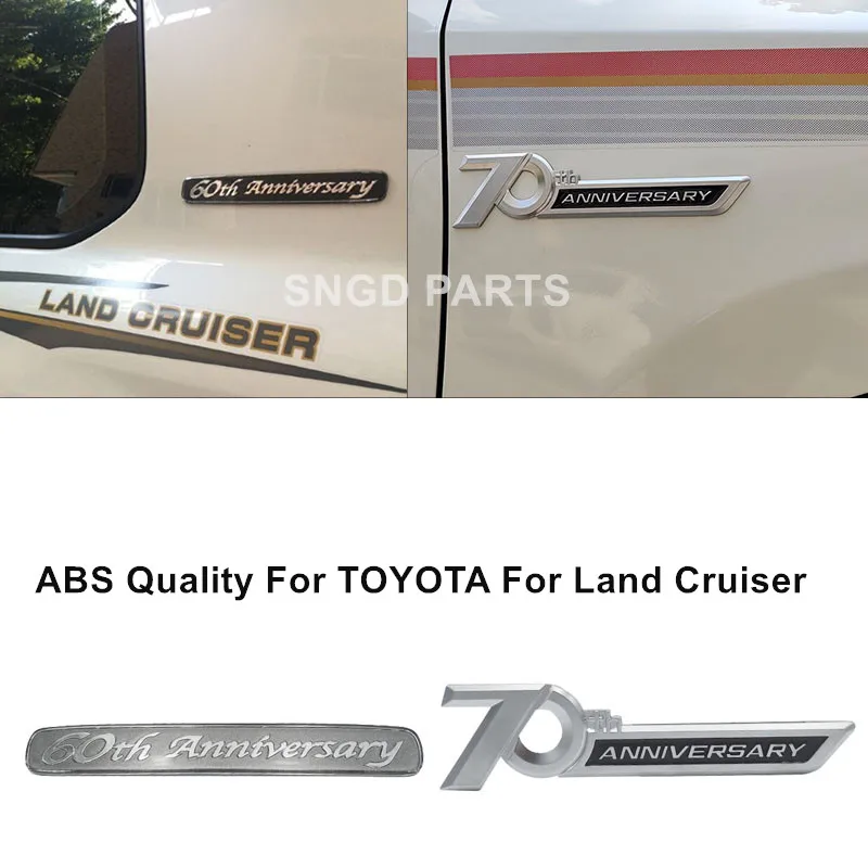2PCS For Toyota Land Cruiser Side Emblem 70th Anniversary 60th