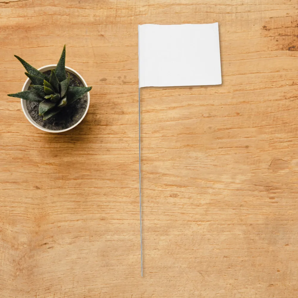 60Pcs Marker Flags White Yard Garden Landscape Sprinkler Irrigation Lawn Wire Stake Markers Easy Install Remove Outdoor Marking