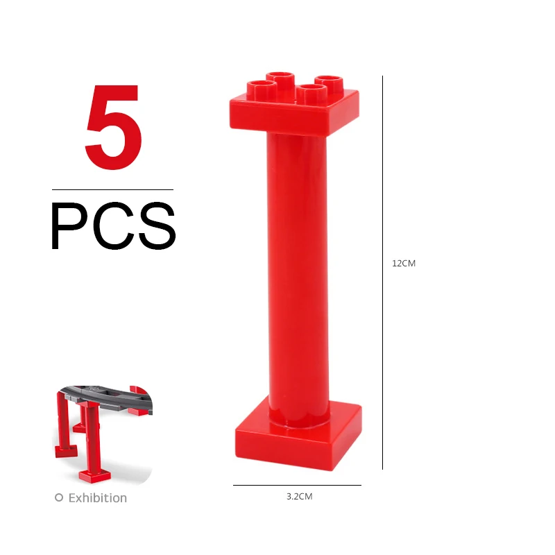 Accessoires voor treinspoor voor kinderen Grote bouwstenen DIY-spoorwegspeelgoed Grote blokken Compatibel Duploed STEM Educatief cadeau Peuters