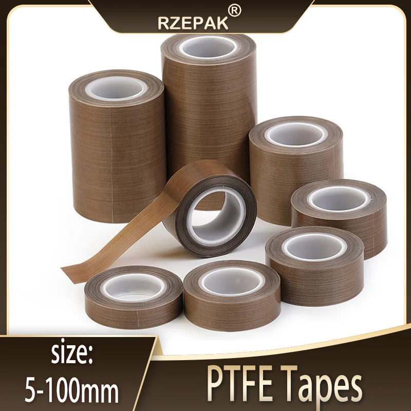 300℃ Heat Resistant PTFE Tape 0.13/0.18mm - 5-100mm Chemical Resistant Insulation Tape for Industrial Vacuum Sealing Equipment