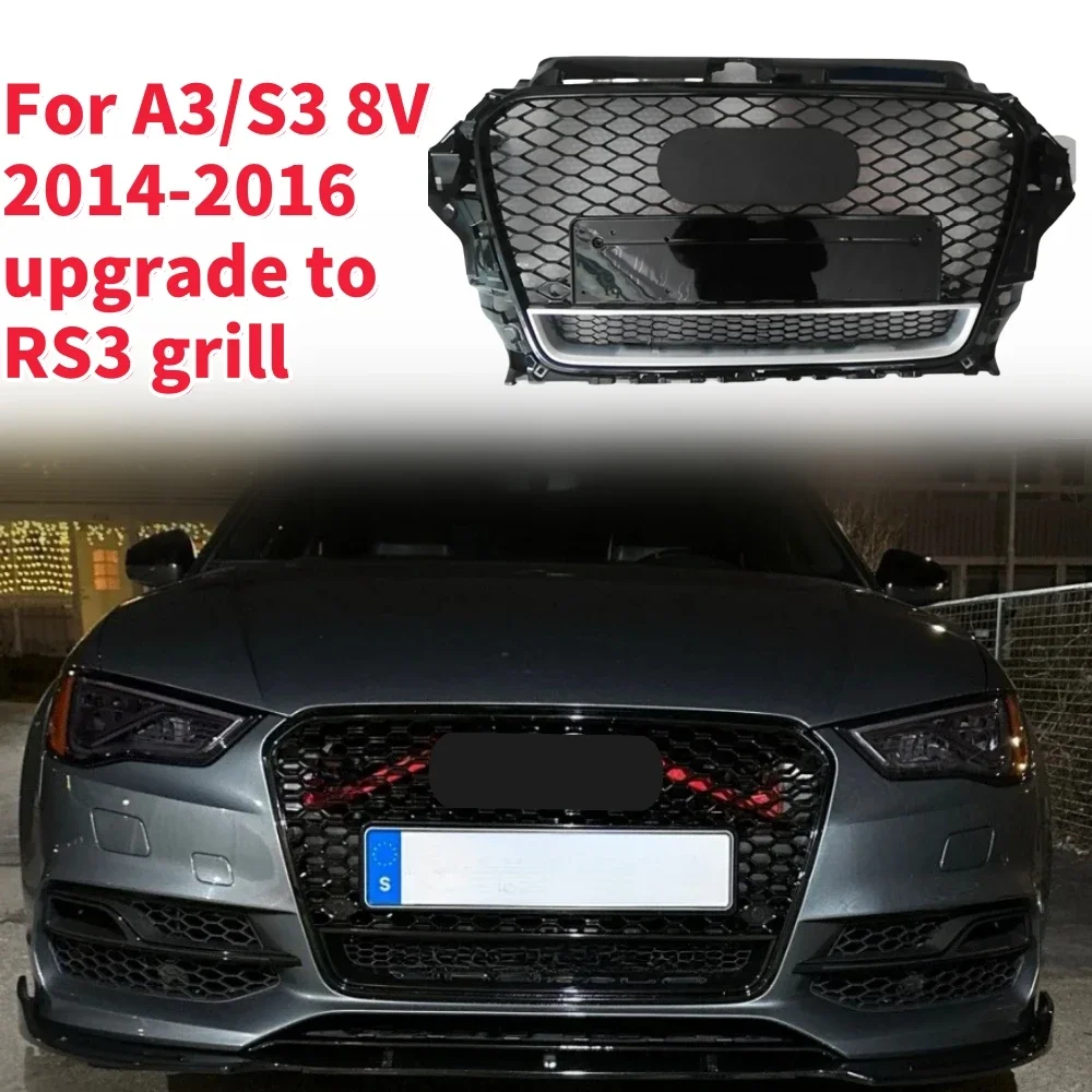 

Racing Grills Front Hood Grille Car Front Bumper Grill Center Grille for RS3 Grill for A3/S3 8V 2014-2016