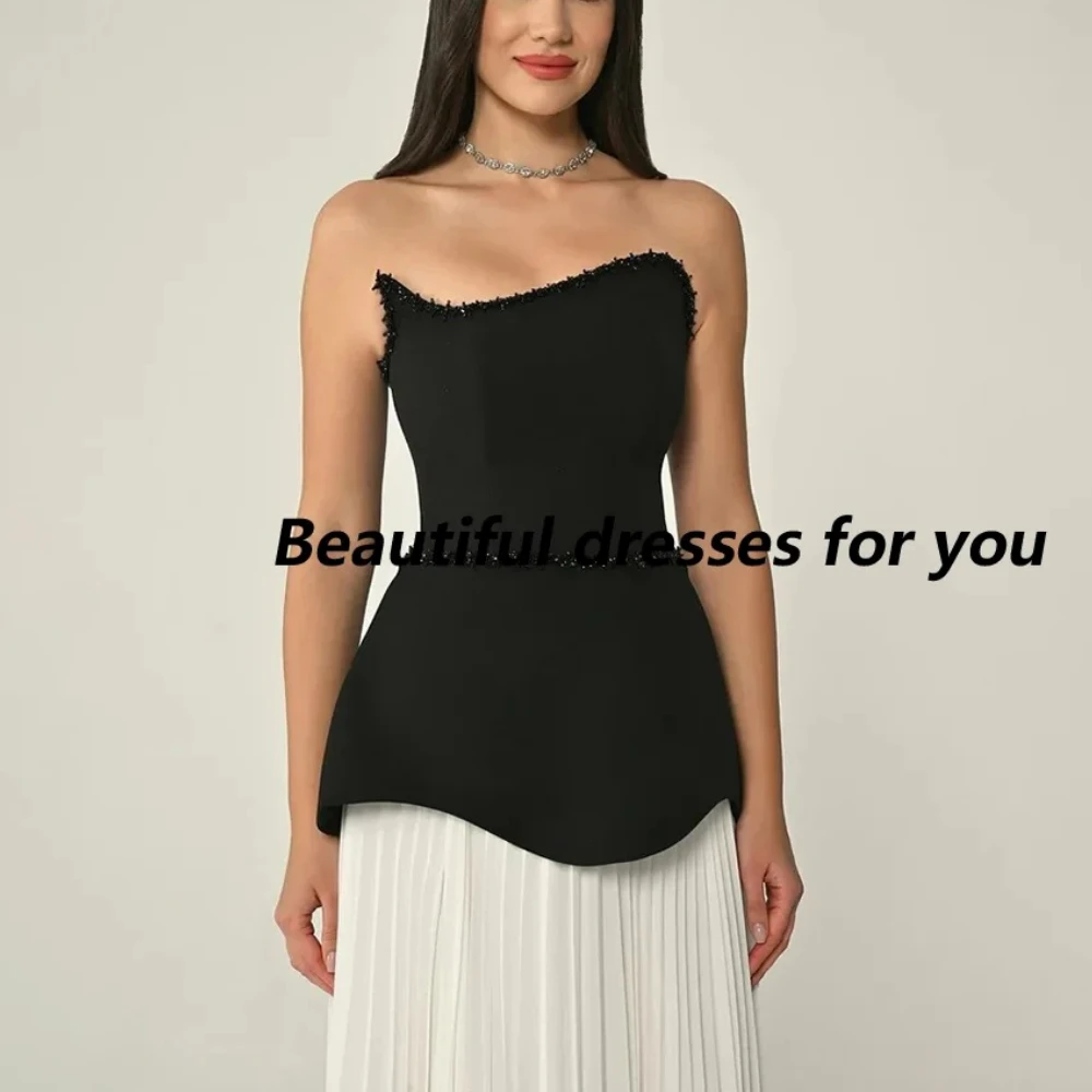 Robe de bal élégante sans bretelles, ligne A, robes de soirée au sol pour femmes, sans manches, robes de soirée formelles personnalisées, 2025