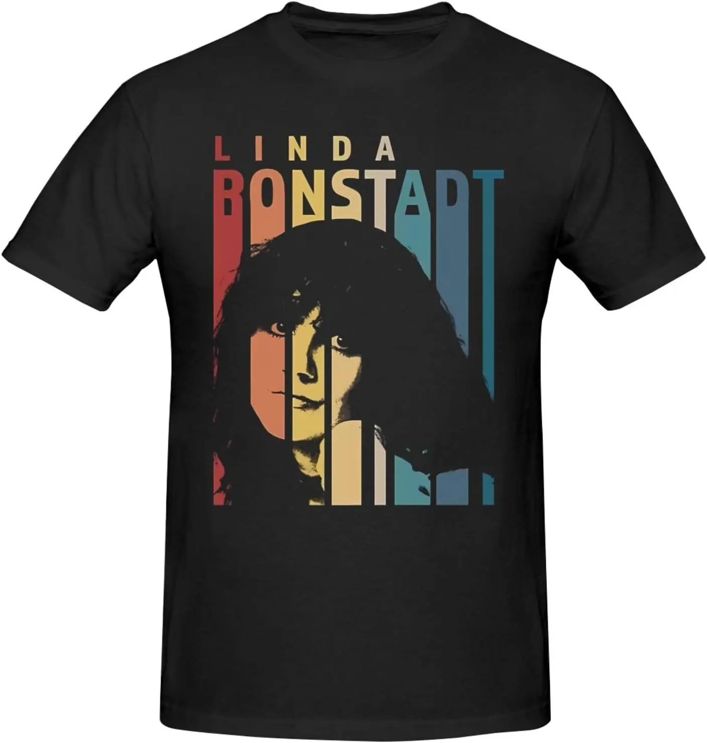 Linda Music Ronstadt Shirt Men's Personalised Crew Neck Short Sleeve T Shirt Cool Graphic Tees Black