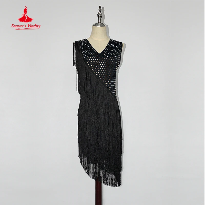 New Arrival Latin Dance Dress Women Girls Dance Clothes Tassel Salsa Samba Tango Ballroom Competition Costume Lady Dance Top