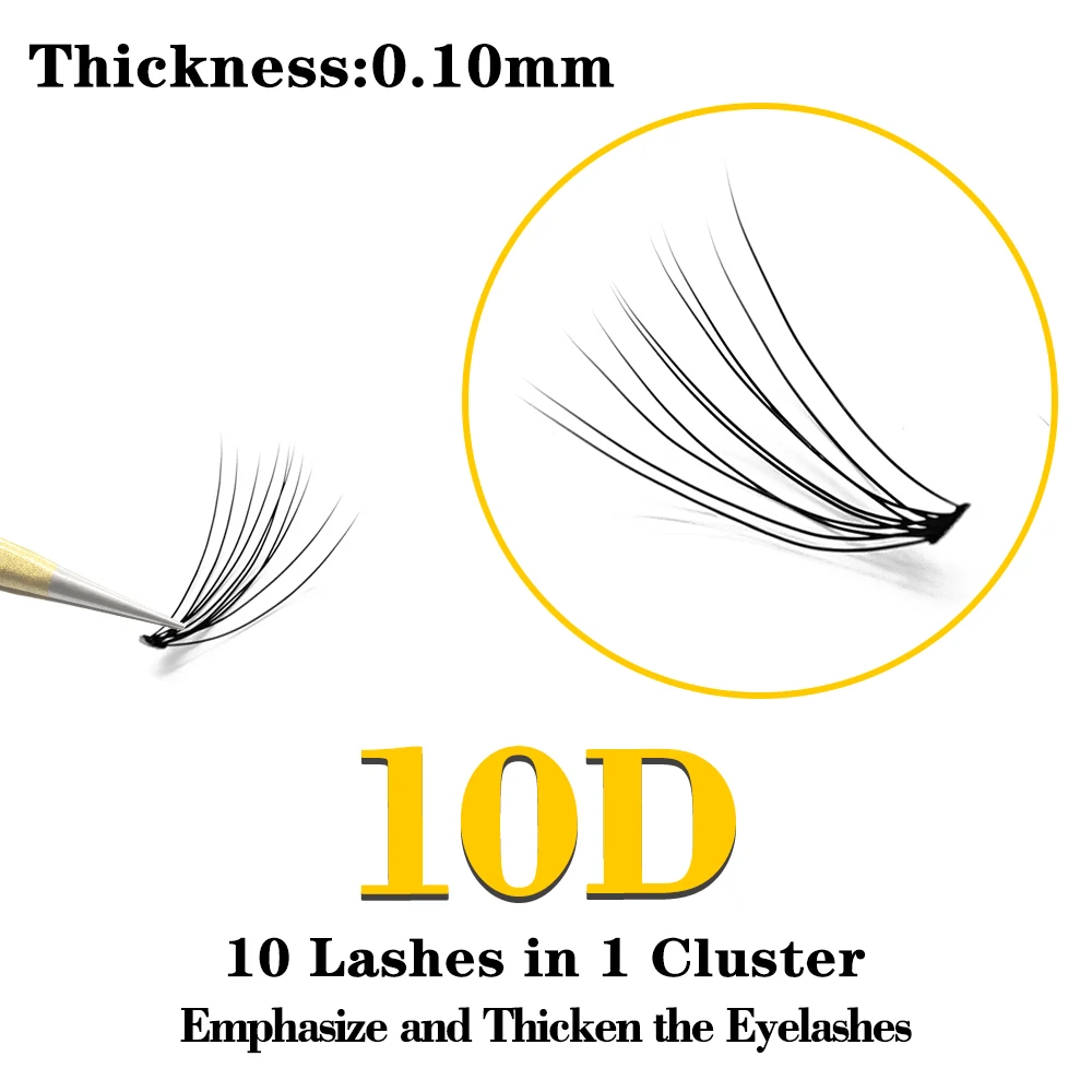 Natural long Individual Flare Lashes Cluster False Eyelashes 60 bundles/boxes Makeup 10D/12D  Mink Eyelash Extension Grafting