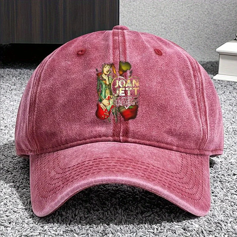 جوان جيت 2023 جولة كاوبوي قبعة بيسبول كاوبوي قبعة بيسبول لينة القطن طاقم الرقبة كاوبوي قبعة بيسبول مع تصميم "BLACKHEARTS"،