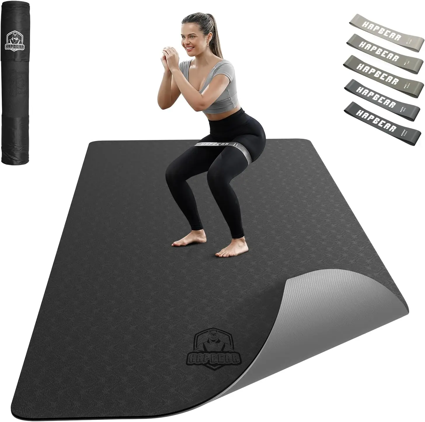 Extra breite 72x36 Zoll Yogamatte, 6mm dicke rutschfeste Übungsmatte für Heimtraining mit Widerstandsbändern & Tragetasche.