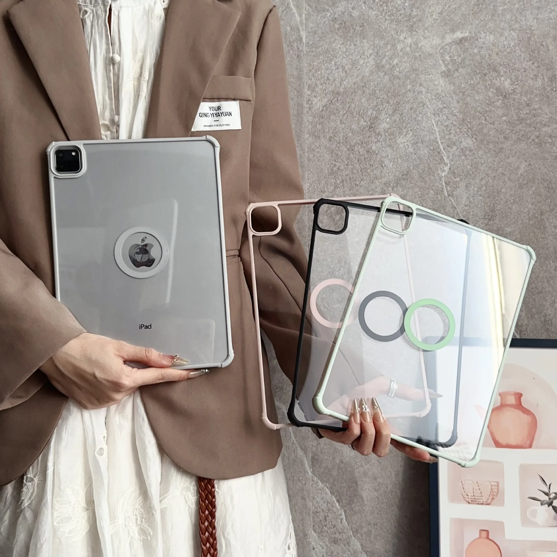 

2025 New Tablet Case for IPad A16 th Air Pro 13 12.9 11 10 9 8 7 6 5 4 3 2 Th Gen Air M3 M2 Mini 7 6 5 4 Hard PC+TPU Stand Cover