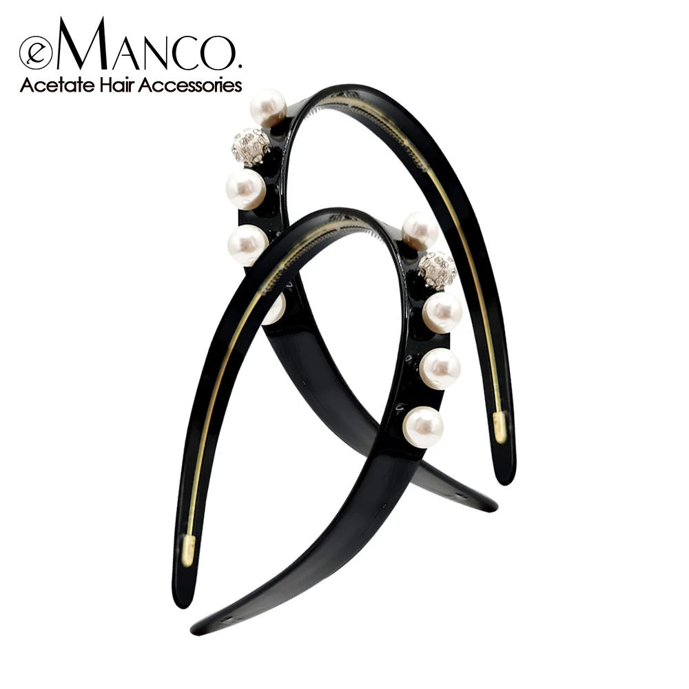 eManco Charming Acetate Pearl Hairband Stylish Versatile Piece Minimalist Gift for Beautiful Women for Valentine's Day Mother's