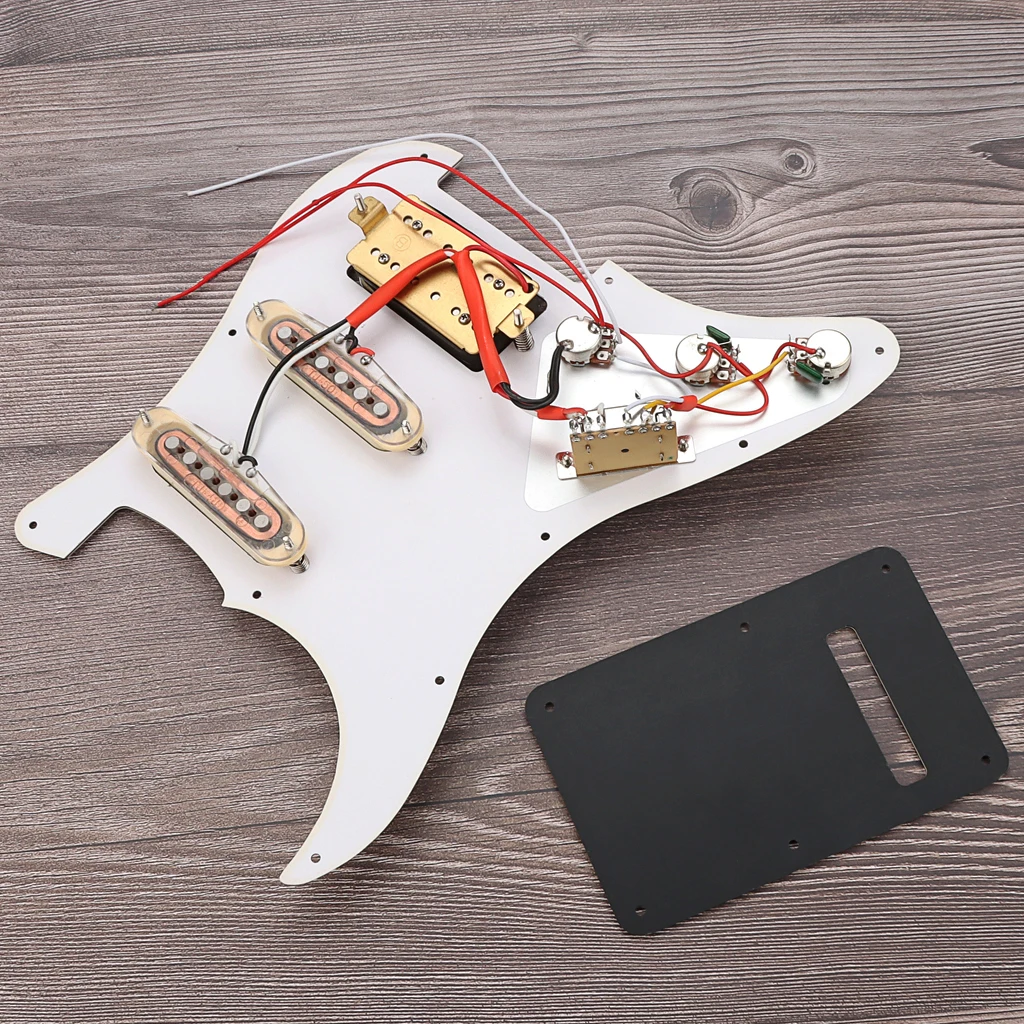 SSH Loaded Guitar Pickguard Prewired Pickguard  with Alnico 5 Pickups Set and Back Plate for Strat Electric Guitar Accessories