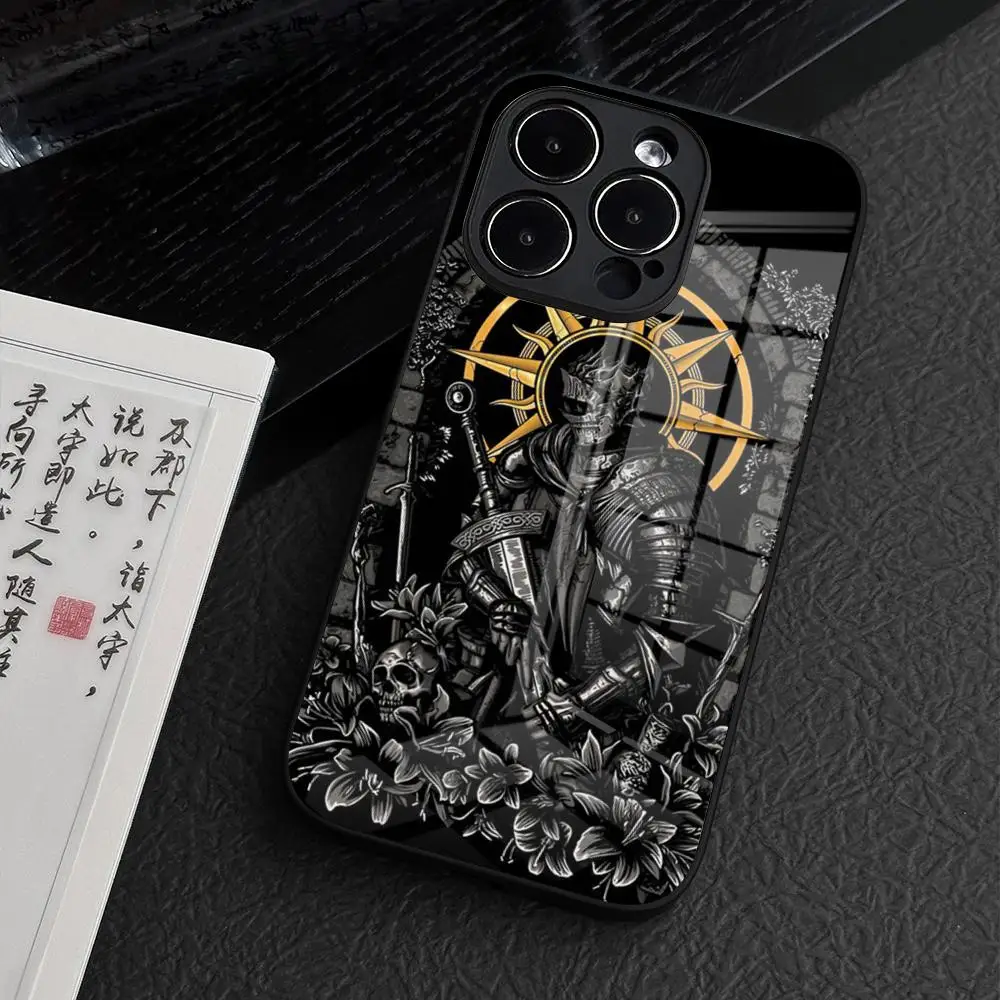 Game Dark Souls Phone Case for iPhone 15 Pro Max 14 Plus 12 Mini 11 13 14 Pro Max Magsafe Wireless Charge Glass Cover