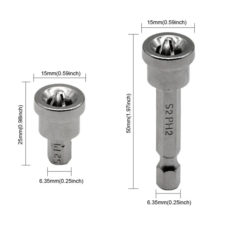 10 دريوال المسمار اضع المغناطيسي تحديد المواقع مفك بت غير أكثر من محرك S2 PH2 عرافة عرقوب بت الجصي الجبس B #2