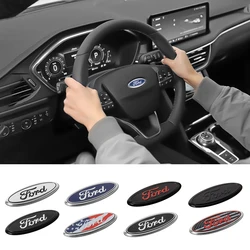 1 pz Volante Dell'automobile Logo Cerchio Trim Adesivo Per Ford Racing Focus Fiesta EcoSport Ranger Fusion Mustang Mondeo Bordo Shelby