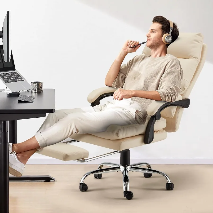 كرسي مكتب التدليك مع التدفئة بولي Leather الجلود كراسي استلقاء مريحة USB 4 نقاط تدليك كرسي مكتب ساخن مع مسند للقدمين fo