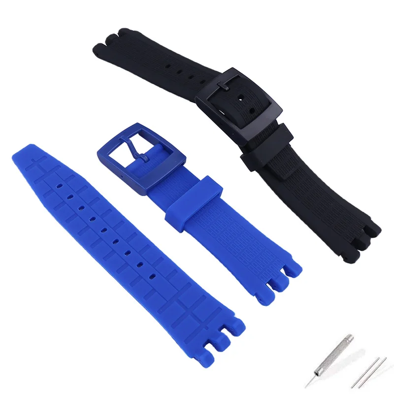 

22mm men's silicone watch band compatible for Swatch SVGK403 SVGK406 SVGK409 402 watch strap women's sport rubber wristband