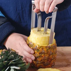 Stainless Steel Pineapple Slicer Peeler Cutter Meat Extractor Cut Corer Remover Machine Home Kitchen KnifeSlicer Fruit Core Peel